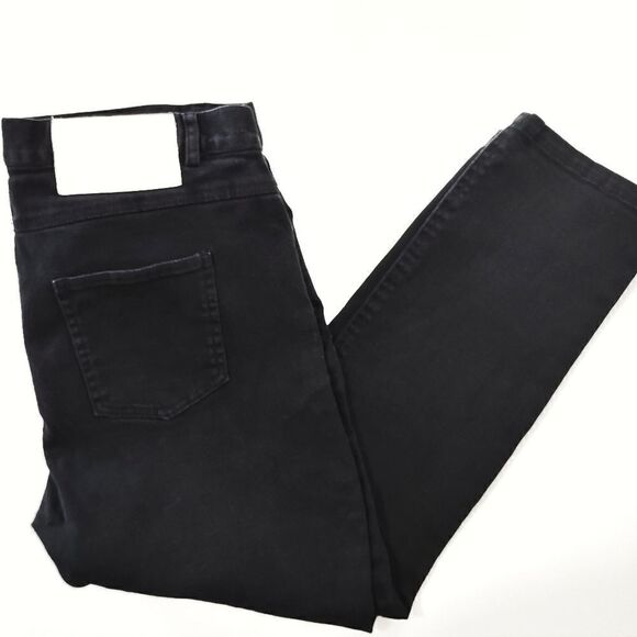 UMA Black High Rise S Black Straight Ankle Length Button Front Jeans - Picture 4 of 6
